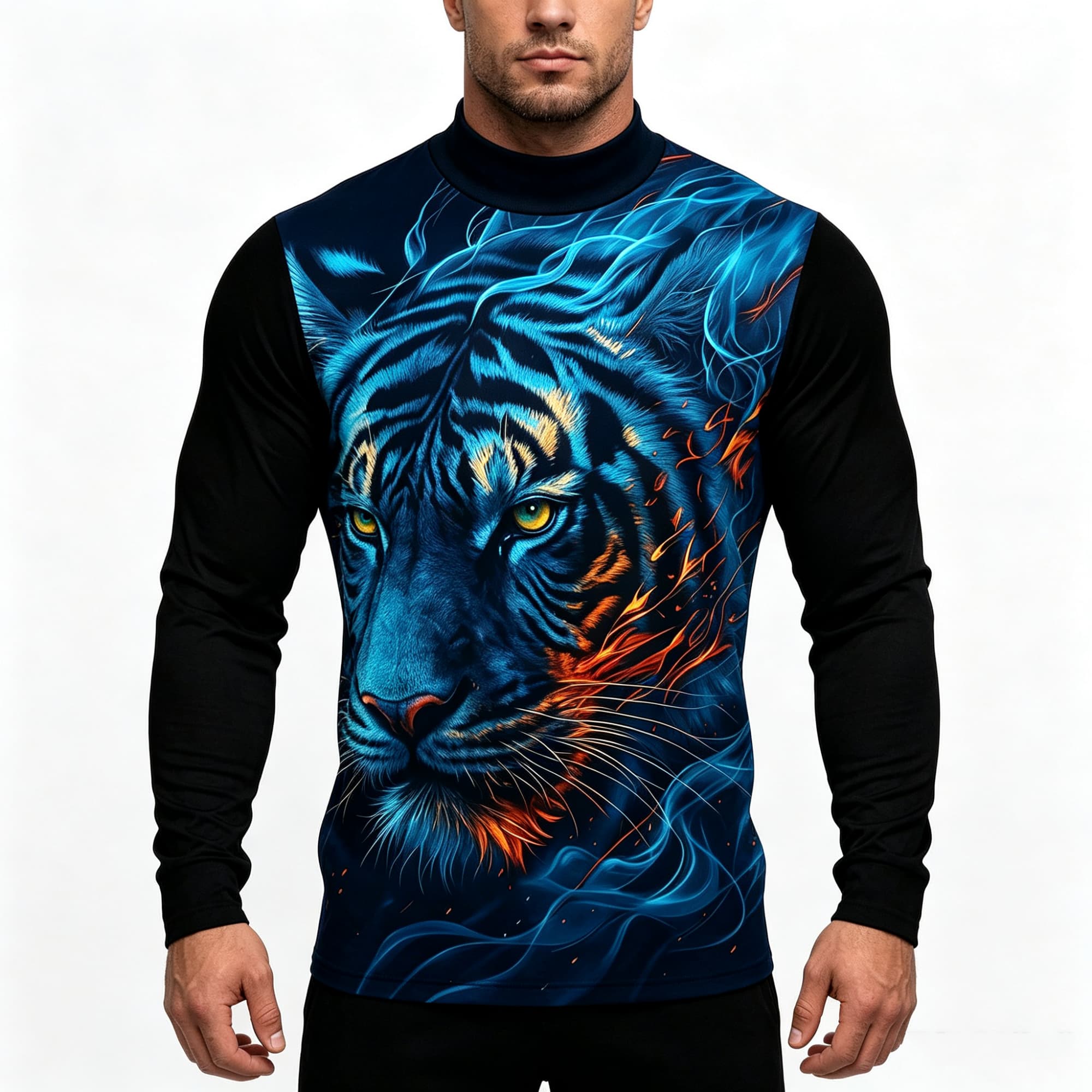 Tee Graphic Print - Maglietta a Maniche Lunghe con Collo