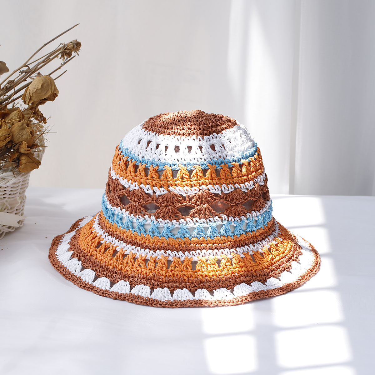 Bucket Hat Straw - Cappelli da donna nuovo cappello da