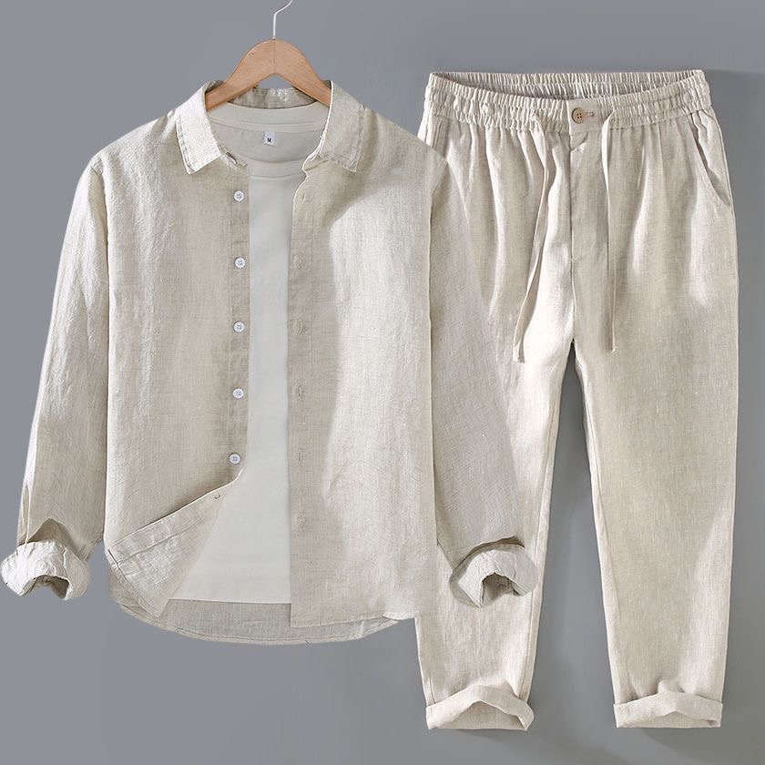 Linen Shirt Breathable - Set di Lusso in Puro Lino