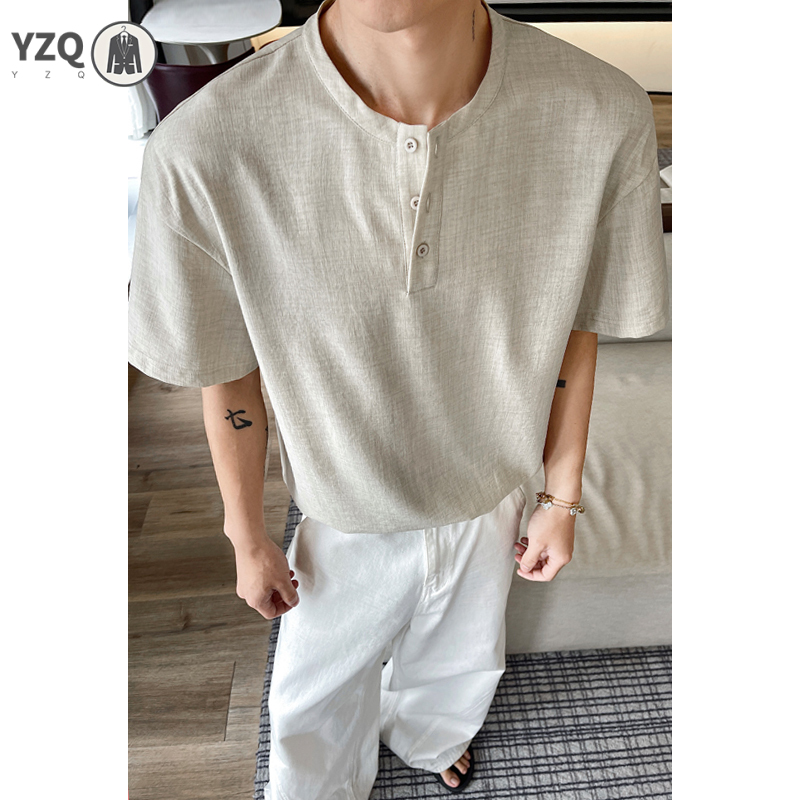 Maglietta da uomo a maniche co - Linen Shirt Breathable recensione e prezzo